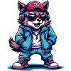 Cool Streetwear Dog with Headphones