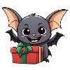 Cute bat celebrating Christmas.