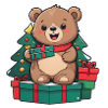 Cute bear celebrating Christmas.