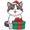 Cute cat celebrating Christmas.