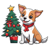 Cute dog celebrating Christmas.