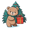 Ours mignon célébrant Noël.