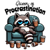 Queen of Procrastination – Waschbär am Sofa