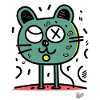 Lustiger Cartoon-Kater oder Katze