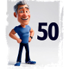 Lycklig man i sina 50 år