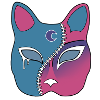 Zip Face Franken Neko Mask