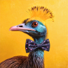 Blue Bird with Bow Tie