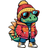 Dinosaur stegosaurus winter