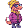 Dinosaur brontosaurus winter