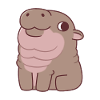 Hippopotame pygmée assis mignon