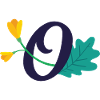 Elegant letter 'O' with flowers
