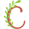 Elegant letter 'C' with flowers