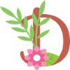 Elegant letter 'D' with flowers