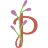 Elegant letter 'P' with flowers