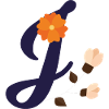 Elegant letter 'J' with flowers