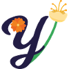 Elegant letter 'Y' with flowers