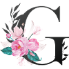 Elegant letter 'G' with flowers