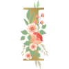 Elegant letter 'I' with flowers