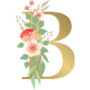 Elegant letter 'B' with flowers