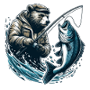 Bear Fishing Angler Fish Gift