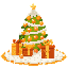 Pixelkunst Tannenbaum mit Geschenken