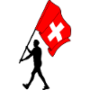 Flag Switzerland man walking