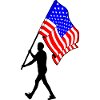 Flag bearer usa man