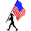 Flag bearer usa woman
