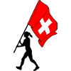 Flag Switzerland woman walking