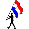Flag Netherlands man walking