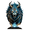A fierce blue animal,