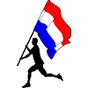 Flag Netherlands man running