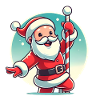 Cheerful Santa Pole Dance Graphic