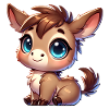 Adorable BigEyed Donkey Cartoon