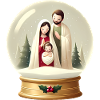 Krippe Schneekugel Weihnachtsszene