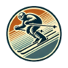 Retro Skiing Badge Design