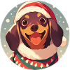 Christmas motif with a dachshund