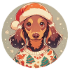 Christmas motif with a dachshund