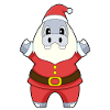 Hippopotamus Christmas Santa Claus