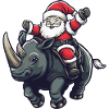 Rhino Santa Claus