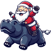 Nilpferd Weihnachtsmann