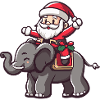 Elephant Santa Claus