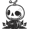 Haunting Beauty: Skull with Pumpkin