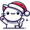 Cat with Santa hat