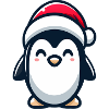 Penguin with Santa hat