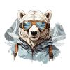 Polar bear Cool with ski goggles in Bergen