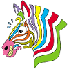 mehrfarbiges Zebra