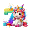 NUMERO 7 ANNI UNICORNO 7° COMPLEANNO