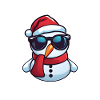 Snowman with Santa hat