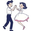 Dance couple foxtrot tango